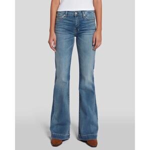 7 FOR ALL MANKIND Dojo Tailorless Flare Trouser Jeans Distressed Size 28